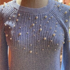 LOFT Light Blue Pearl-Studded Sweater
Make an offer, most accepted